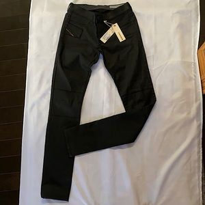 Diesel matte black super slim jeggings. Low waist. New with tags. Size 27.